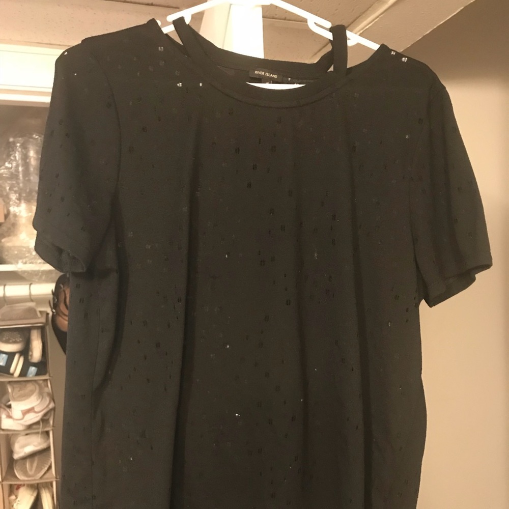 ASOS Black Distressed T Shirt Size Large